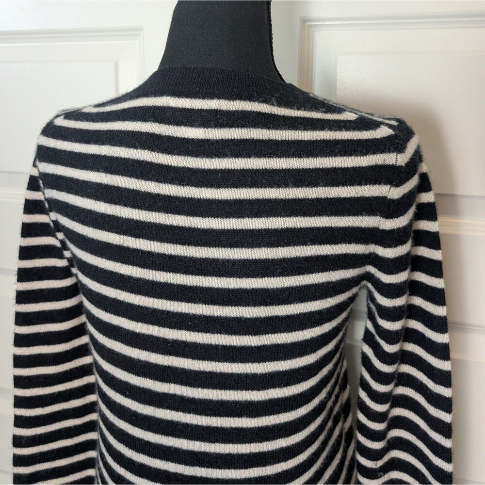 Nordstrom Size XS Cashmere Sweater Breton Stripes Nautical Parisian Chic Luxury - Picture 5 of 10